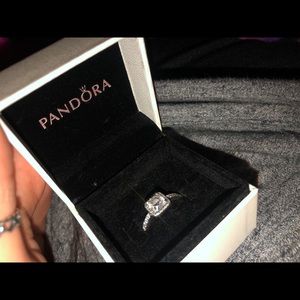 Square Sparkle Halo Ring